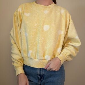 Anthropologie Daily Practice yellow sunshine tie dye pullover sweatshirt Small